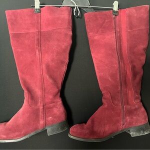 Elegant Burgundy Over the Knee Boots